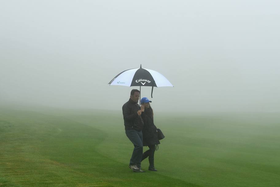 Situazione climatica opposta al Masters di Crans Montana (Svizzera), dove pioggia e nuvole basse hanno limitato di molto la visibilit dei concorrenti. Getty Images